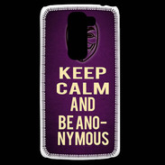 Coque LG G2 Mini Keep Calm and Be Anonymous Violet