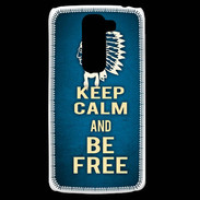 Coque LG G2 Mini Keep Calm and Be Free Bleu