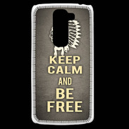 Coque LG G2 Mini Keep Calm and Be Free Gris