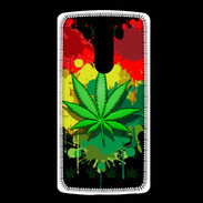 Coque LG G3 Feuille de cannabis et cœur Rasta