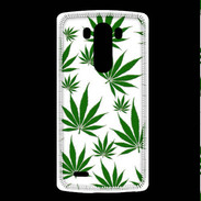 Coque LG G3 Feuille de cannabis sur fond blanc