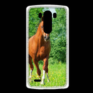 Coque LG G3 Cheval arabe robe marron et blanche