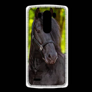 Coque LG G3 Portrait de cheval noir 10