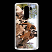 Coque LG G3 Chiots Boxer sur un tronc d''arbre