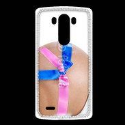 Coque LG G3 Femme enceinte avec ruban bleu et rose