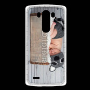 Coque LG G3 Bébé dormant avec chapeau tête de chat