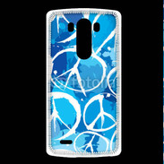 Coque LG G3 Peace and love Bleu