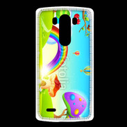 Coque LG G3 Cartoon nature et arc en ciel