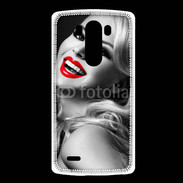 Coque LG G3 Rouge à lèvres Fashion en noir et blanc