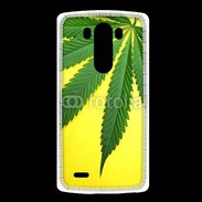 Coque LG G3 Feuille de cannabis sur fond jaune