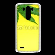 Coque LG G3 Feuille de cannabis sur fond jaune 2