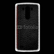 Coque LG G3 Effet cuir noir et rouge