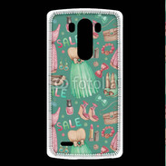 Coque LG G3 Fond fashion rose et vert