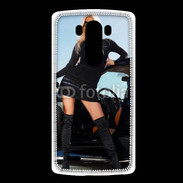 Coque LG G3 Femme blonde sexy voiture noire