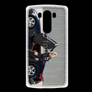 Coque LG G3 Femme blonde sexy voiture noire 3