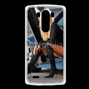 Coque LG G3 Femme blonde sexy voiture noire 5