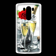Coque LG G3 Champagne et rose rouge