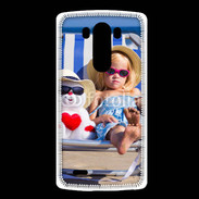 Coque LG G3 Petite fille avec bonhomme de neige a la plage