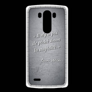 Coque LG G3 Pêché stupidité Noir Citation Oscar Wilde