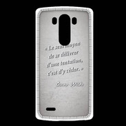 Coque LG G3 Tentation Gris Citation Oscar Wilde