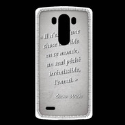 Coque LG G3 Horrible ennui Gris Citation Oscar Wilde