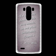 Coque LG G3 Horrible ennui Violet Citation Oscar Wilde