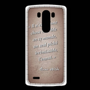 Coque LG G3 Horrible ennui Rouge Citation Oscar Wilde
