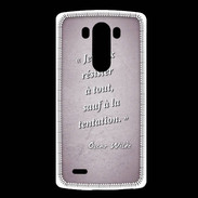 Coque LG G3 Résister Rose Citation Oscar Wilde