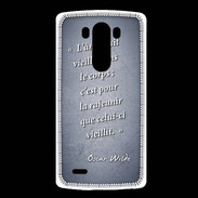 Coque LG G3 Ame nait Bleu Citation Oscar Wilde