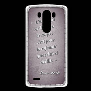 Coque LG G3 Ame nait Violet Citation Oscar Wilde