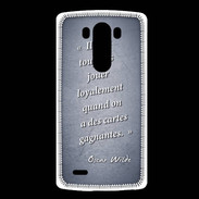Coque LG G3 Cartes gagnantes Bleu Citation Oscar Wilde