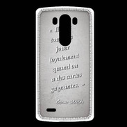 Coque LG G3 Cartes gagnantes Gris Citation Oscar Wilde