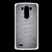 Coque LG G3 Cartes gagnantes Noir Citation Oscar Wilde