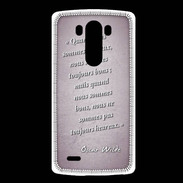 Coque LG G3 Bons heureux Rose Citation Oscar Wilde