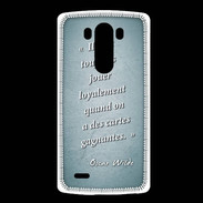 Coque LG G3 Cartes gagnantes Turquoise Citation Oscar Wilde