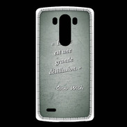 Coque LG G3 Désillusion vie Vert Citation Oscar Wilde
