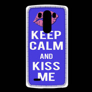 Coque LG G3 Keep Calm Kiss me Bleu