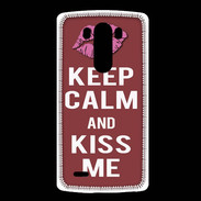 Coque LG G3 Keep Calm Kiss me Brique