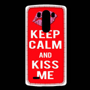 Coque LG G3 Keep Calm Kiss me Rouge