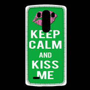 Coque LG G3 Keep Calm Kiss me Vert