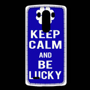 Coque LG G3 Keep Calm Be lucky Bleu