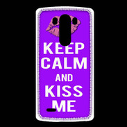 Coque LG G3 Keep Calm Kiss me Violet