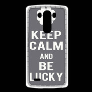 Coque LG G3 Keep Calm Be lucky Gris