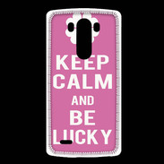 Coque LG G3 Keep Calm Be Lucky Rose