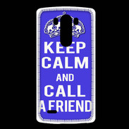Coque LG G3 Keep Calm Call friend Bleu