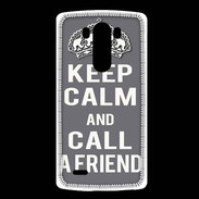 Coque LG G3 Keep Calm Call friend Gris