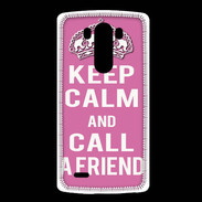 Coque LG G3 Keep Calm Call Rose
