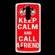 Coque LG G3 Keep Calm Call friend Rouge