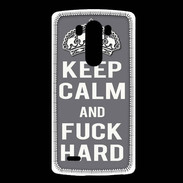 Coque LG G3 Keep calm Fuck hard Gris