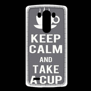 Coque LG G3 Keep Calm Take a cup Gris